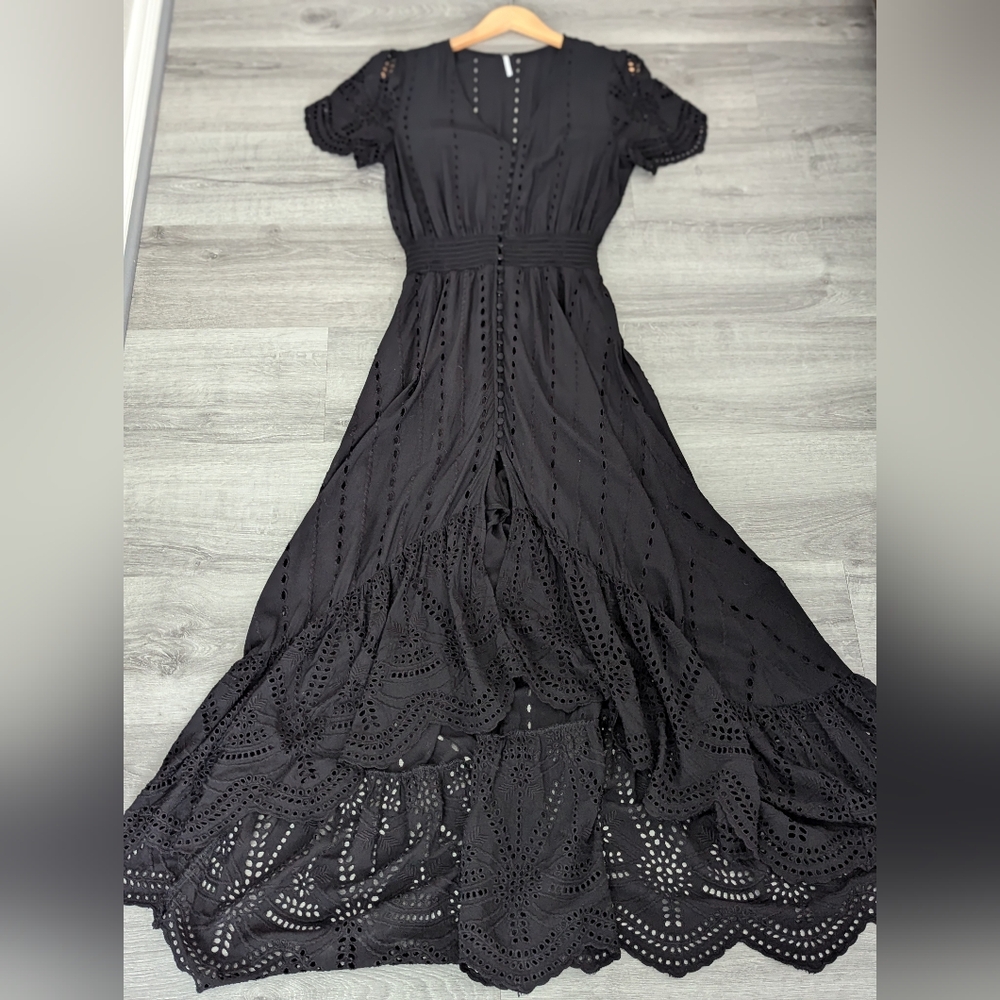 Young Fabulous & Broke Black Eyelet Maxi Dress